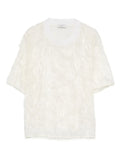 Peserico Fringed Crew-Neck T-Shirt — off-white