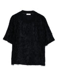 Peserico Fringed Wool T-Shirt — Black