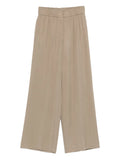 Peserico Elastic-Waist Wide-Leg Trousers — Beige