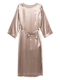 Peserico Satin Midi Dress — Beige