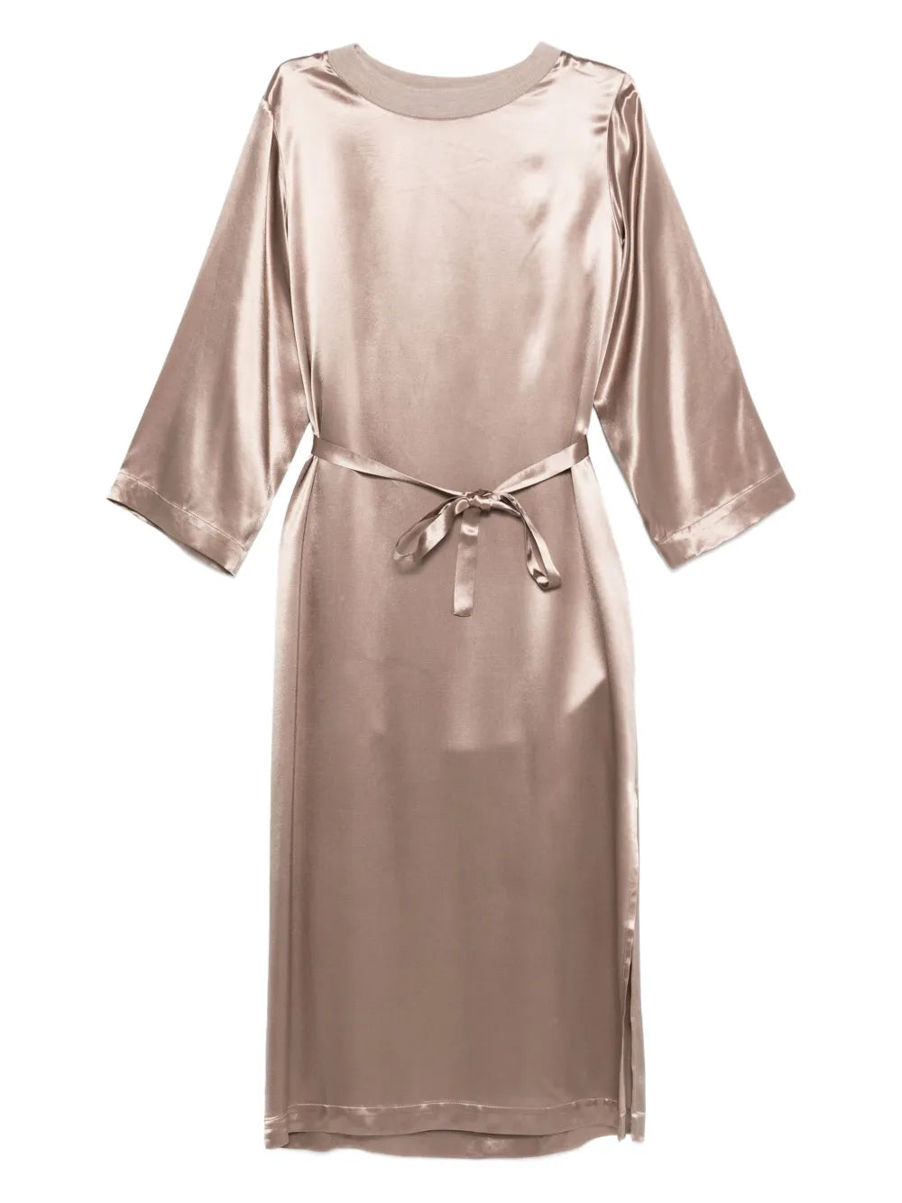 Peserico Satin Midi Dress — Beige