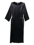 Peserico Satin Midi Dress — Black