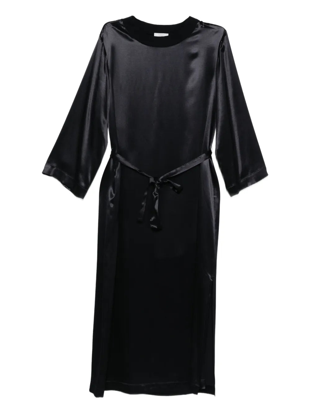 Peserico Satin Midi Dress — Black