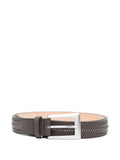 Peserico Studded Calf Leather Belt — Brown