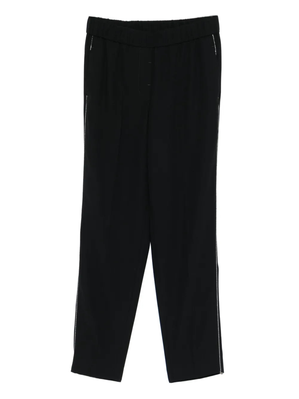 Peserico Elasticated-Waistband Trousers — Black