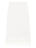 Fabiana Filippi Lace-Trimmed Wool-Blend Skirt — White