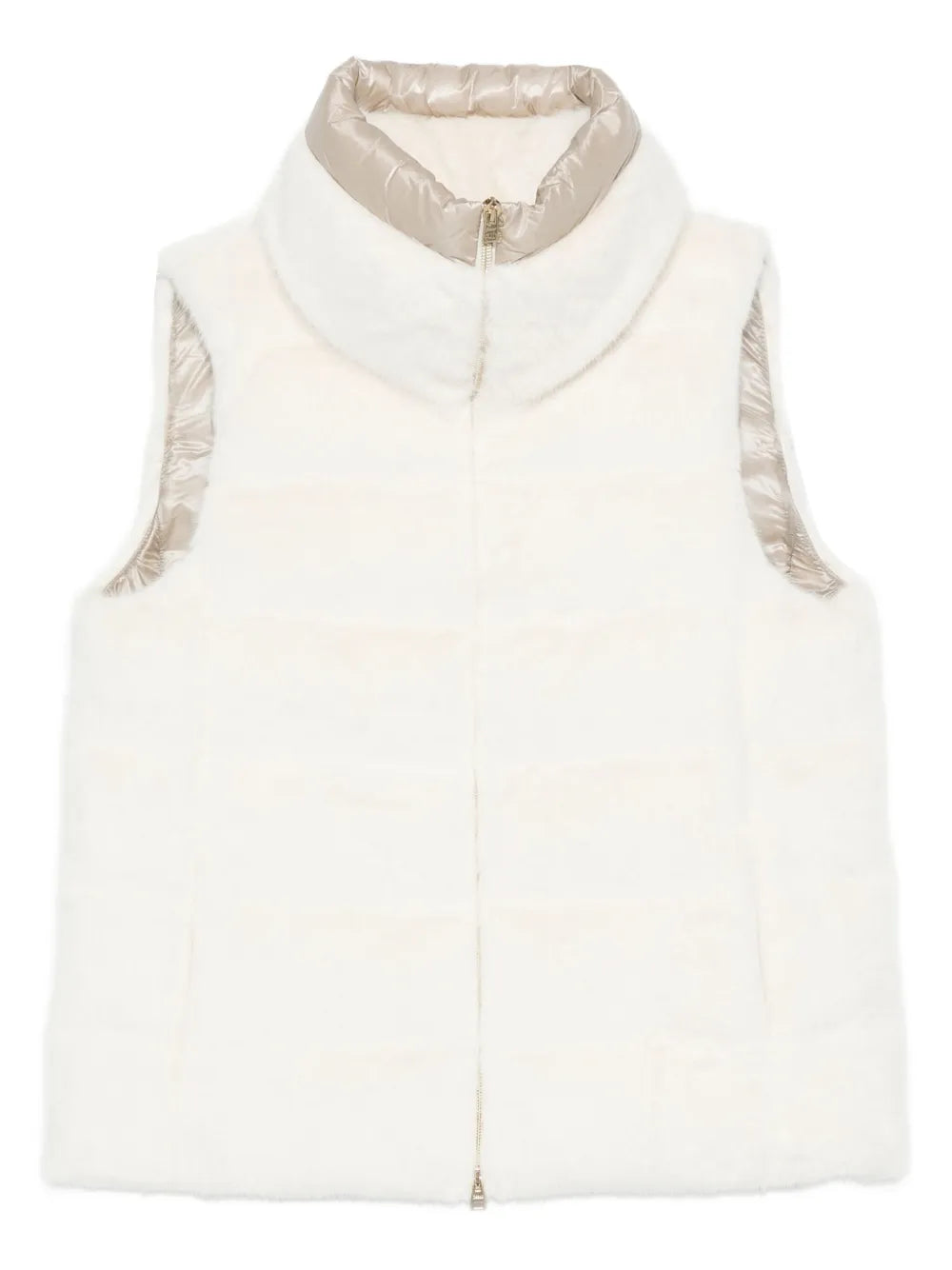 Herno Faux-Fur High-Neck Gilet — White