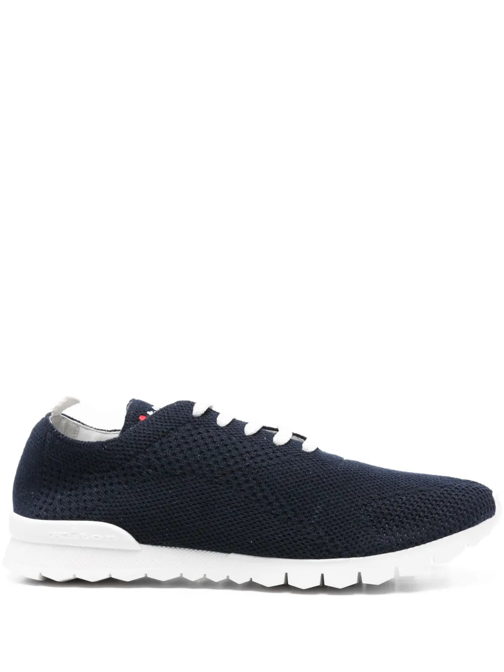 Kiton Knitted Low-Top Lace-Up Sneaker — Navy