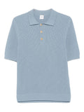 Eleventy Ribbed Cotton Polo Shirt — Light Blue