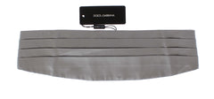 Men's Silver Wide Belt Silk Cummerbund