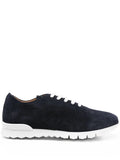 Kiton Suede Lace-Up Sneaker — Navy