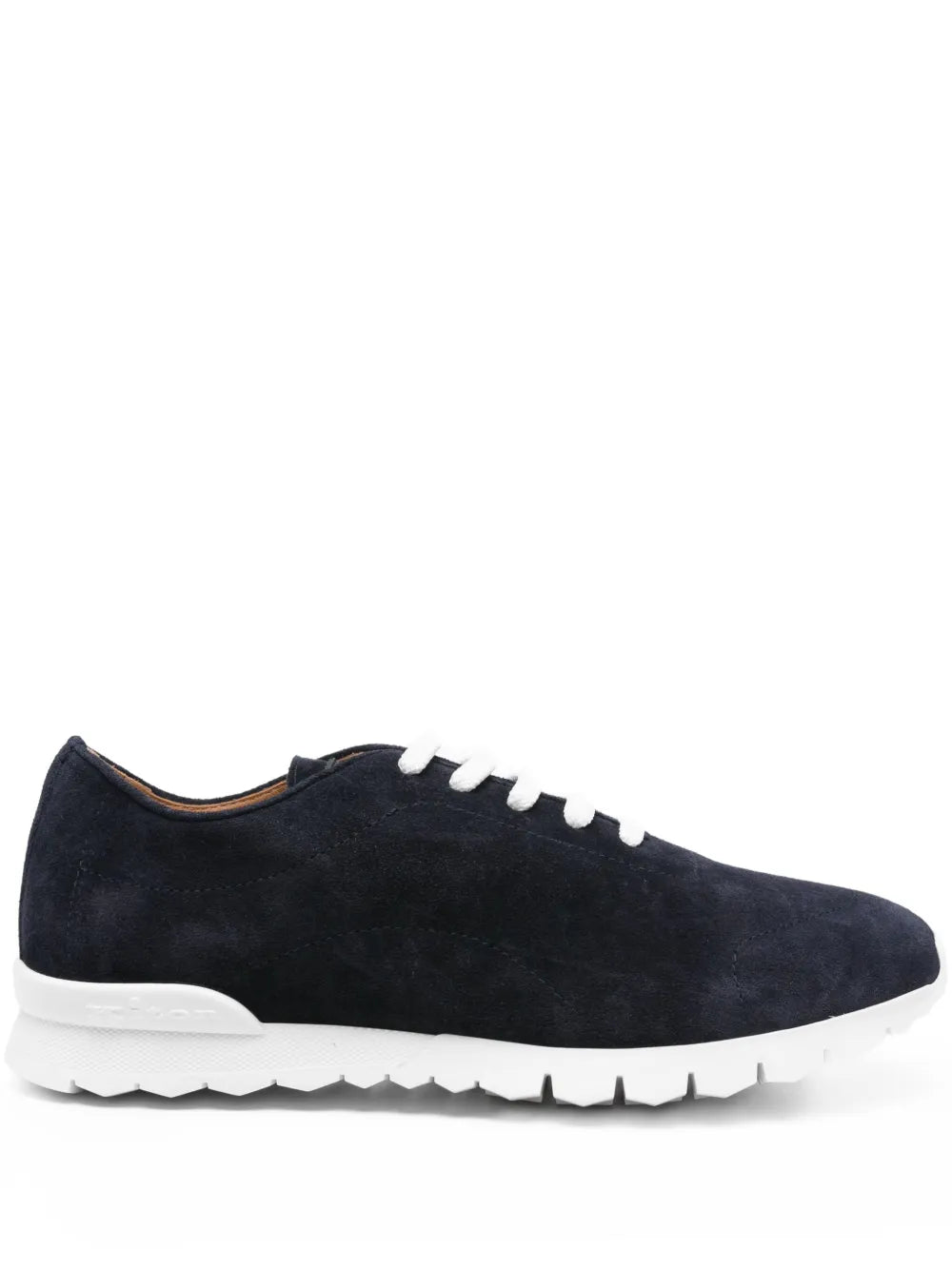 Kiton Suede Lace-Up Sneaker — Navy