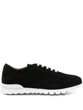 Kiton Suede Lace-Up Sneaker — Black