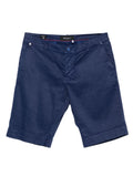 Kiton Linen-Blend Shorts — Navy