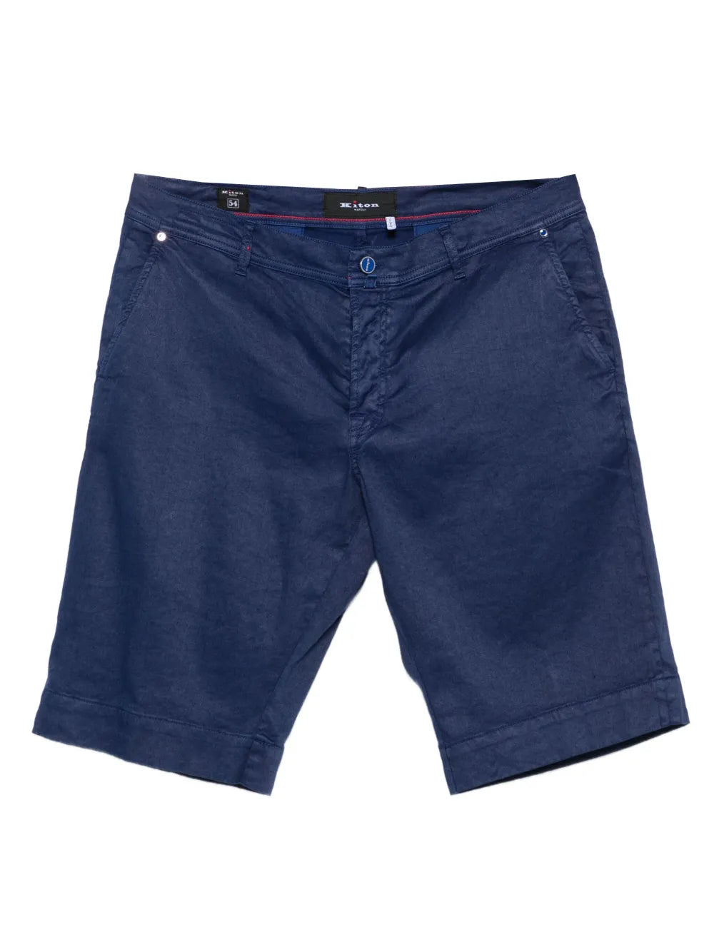 Kiton Linen-Blend Shorts — Navy