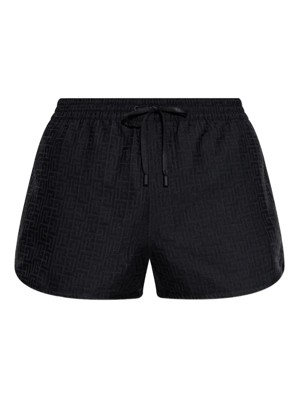 Balmain Geometric-Pattern Swim Shorts — Black