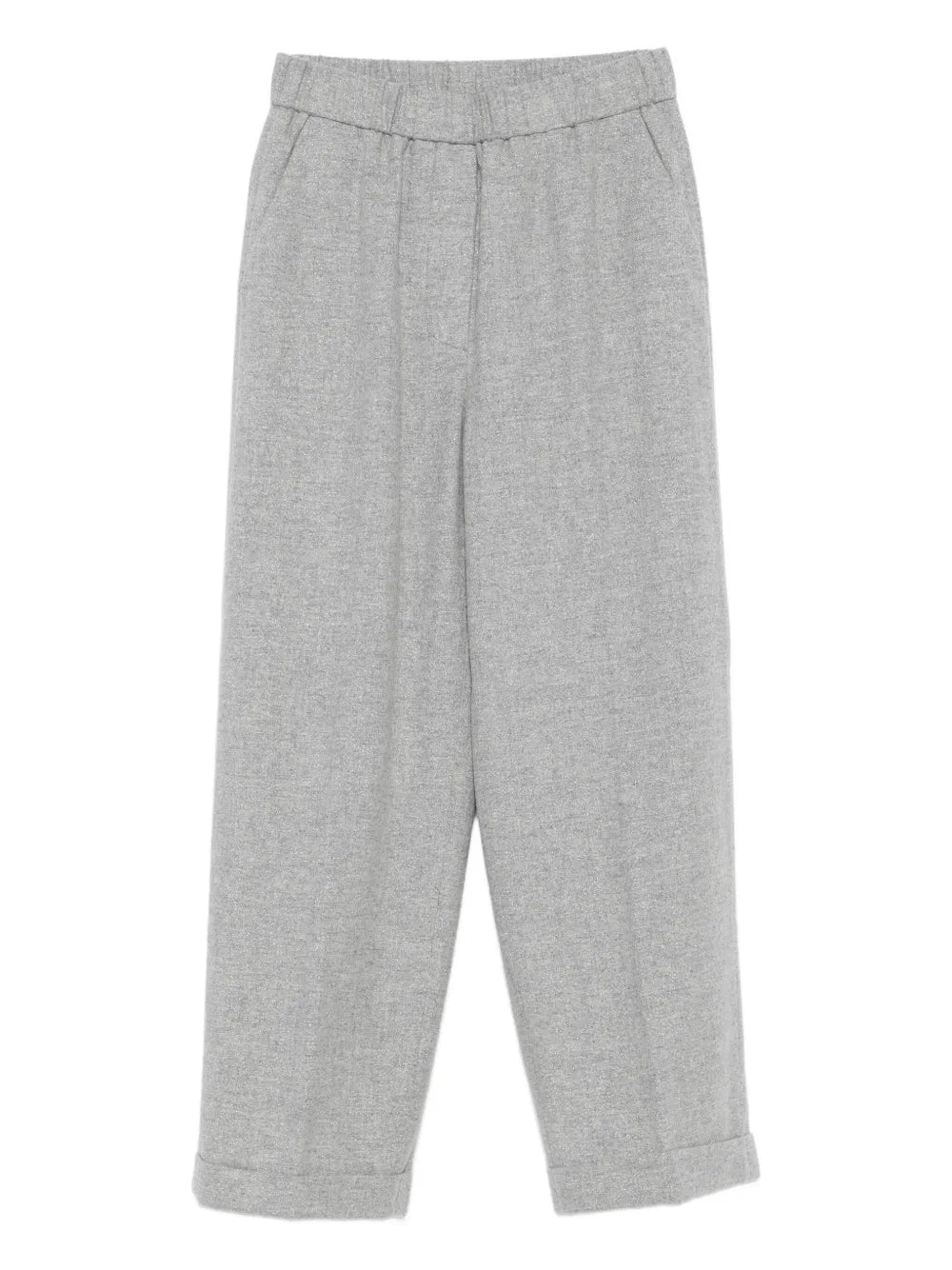 Peserico Elastic-Waist Wool Trousers — grey