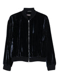 Peserico Velvet Zip-Front Jacket — Black
