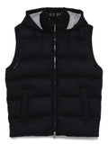 Peserico Cashmere-Blend Hooded Quilted Vest — Black