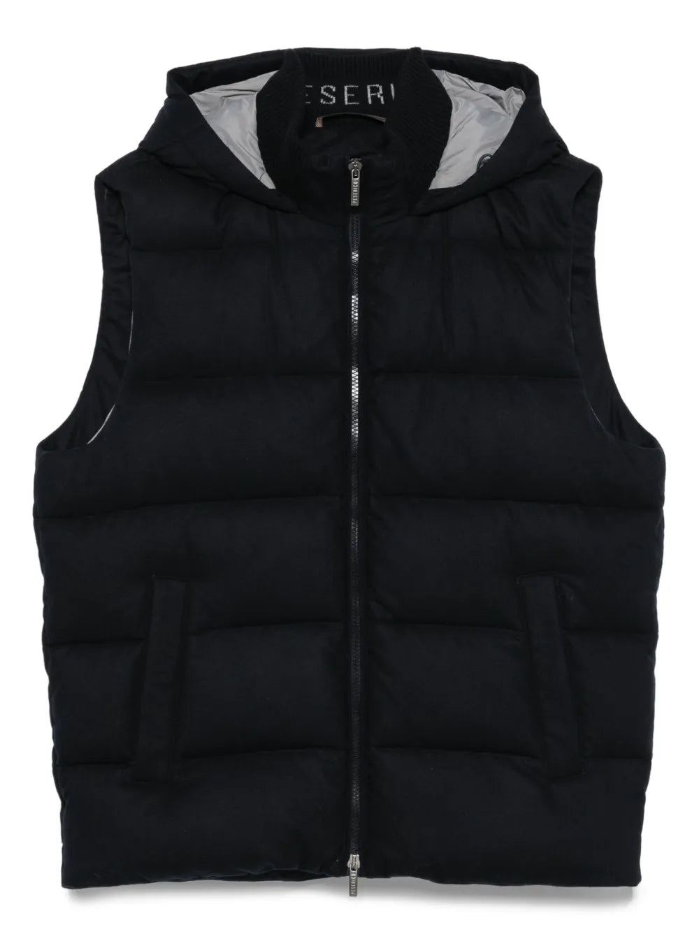 Peserico Cashmere-Blend Hooded Quilted Vest — Black