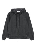 Peserico Raglan-Sleeve Zip-Up Hoodie — Charcoal