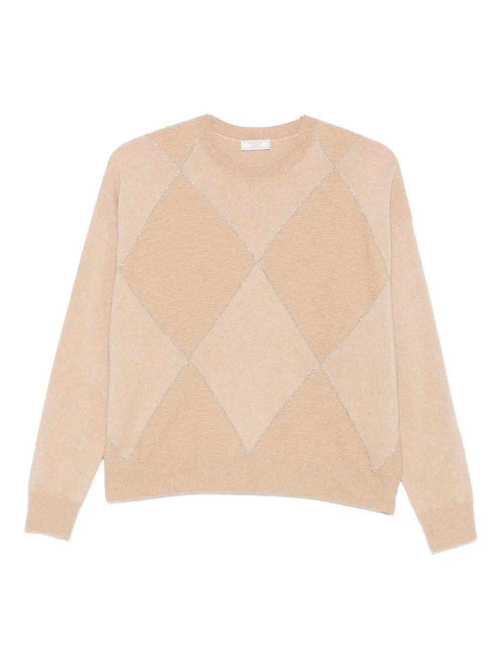 Peserico Diamond-Pattern Sweater — Beige