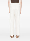 Peserico Pleated Wide-Leg Trousers — Off-White