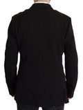 Men's Black Wool Single Breasted Coat Blazer Virgin Elastane Clothing