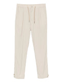 Herno Drawstring Pleated Trousers — Beige