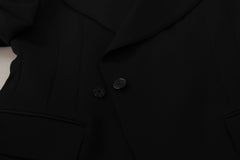 Men's Black Wool Single Breasted Jacket Blazer Virgin Clothing