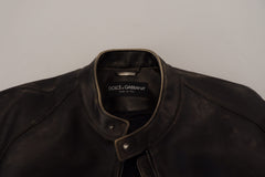 Men's Black Leather Zipper Biker Coat Jacket Clothing