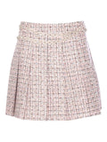 Self-Portrait Crystal-Embellished Tweed Skirt — Pink