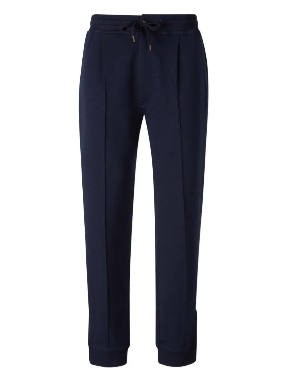 Brunello Cucinelli Zip-Detail Cotton Trousers — Navy