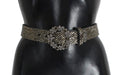 Women's Crystal Buckle Sequined Waist Belt Gray