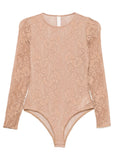Zimmermann Floral-Lace Bodysuit — Beige