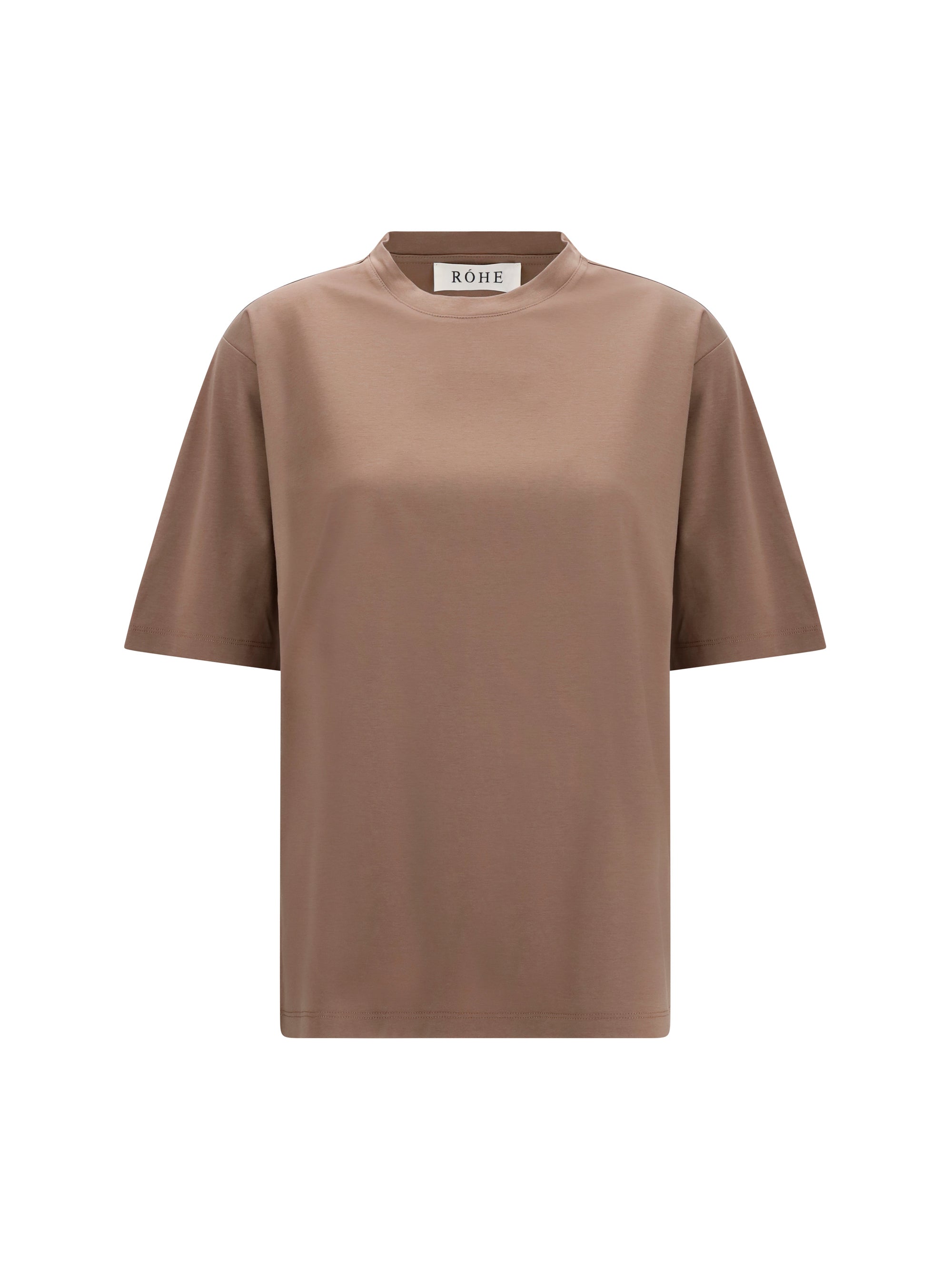 Rohe Oversized Cotton-Modal-Silk Blend T-Shirt — Taupe