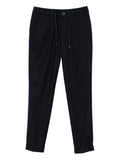 Herno Pleated Drawstring Trousers — Black