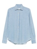 Eleventy Long-Sleeve Denim Shirt — Light Blue