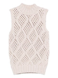 Eleventy Cable-Knit Tank Top — Cream