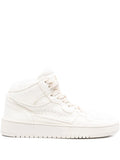 Eleventy Leather High-Top Sneaker — white
