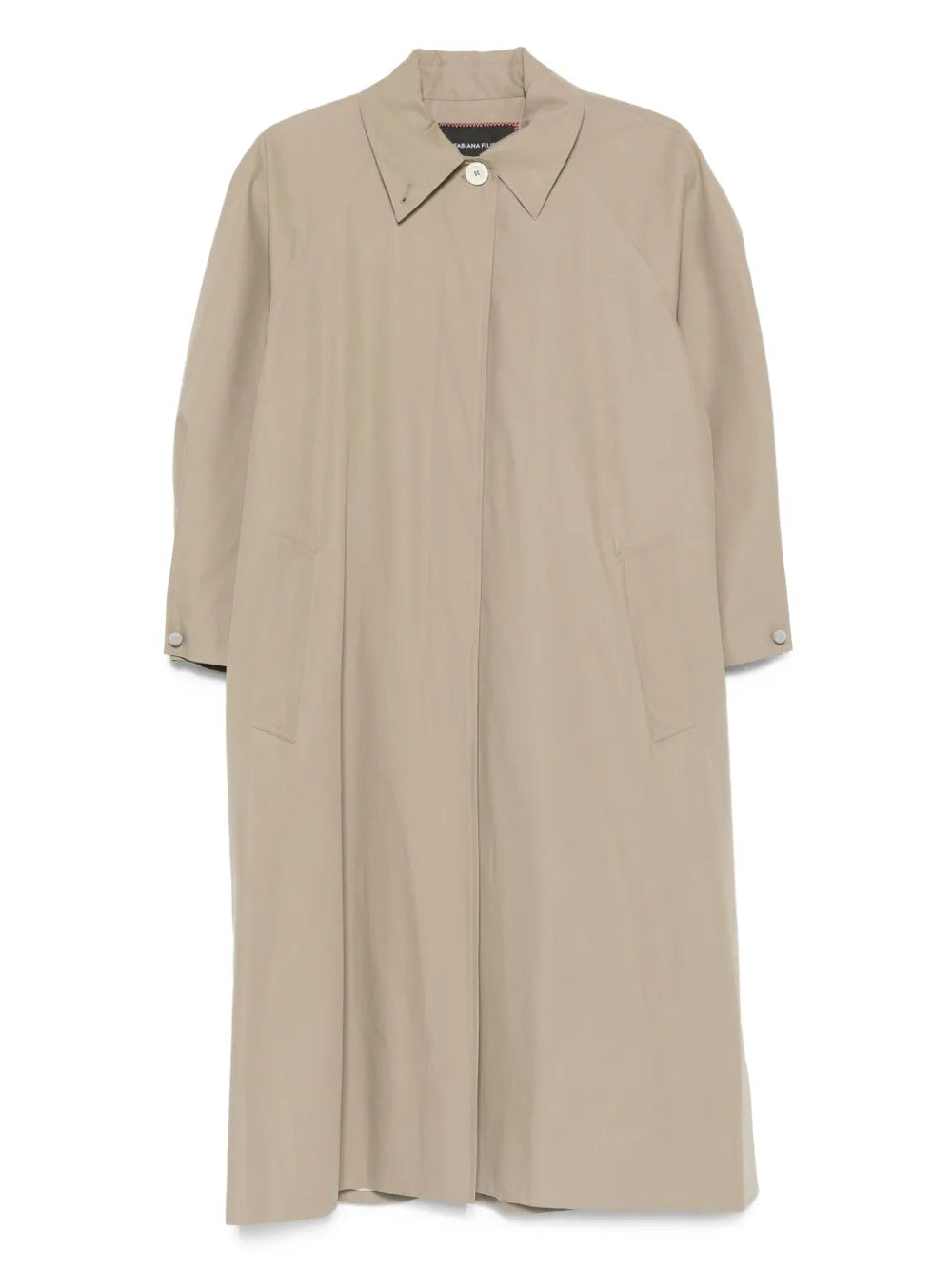 Fabiana Filippi Button-Fastening Raglan-Sleeve Coat — Beige