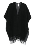 Fabiana Filippi Fringed Wool-Cashmere Shawl — Black