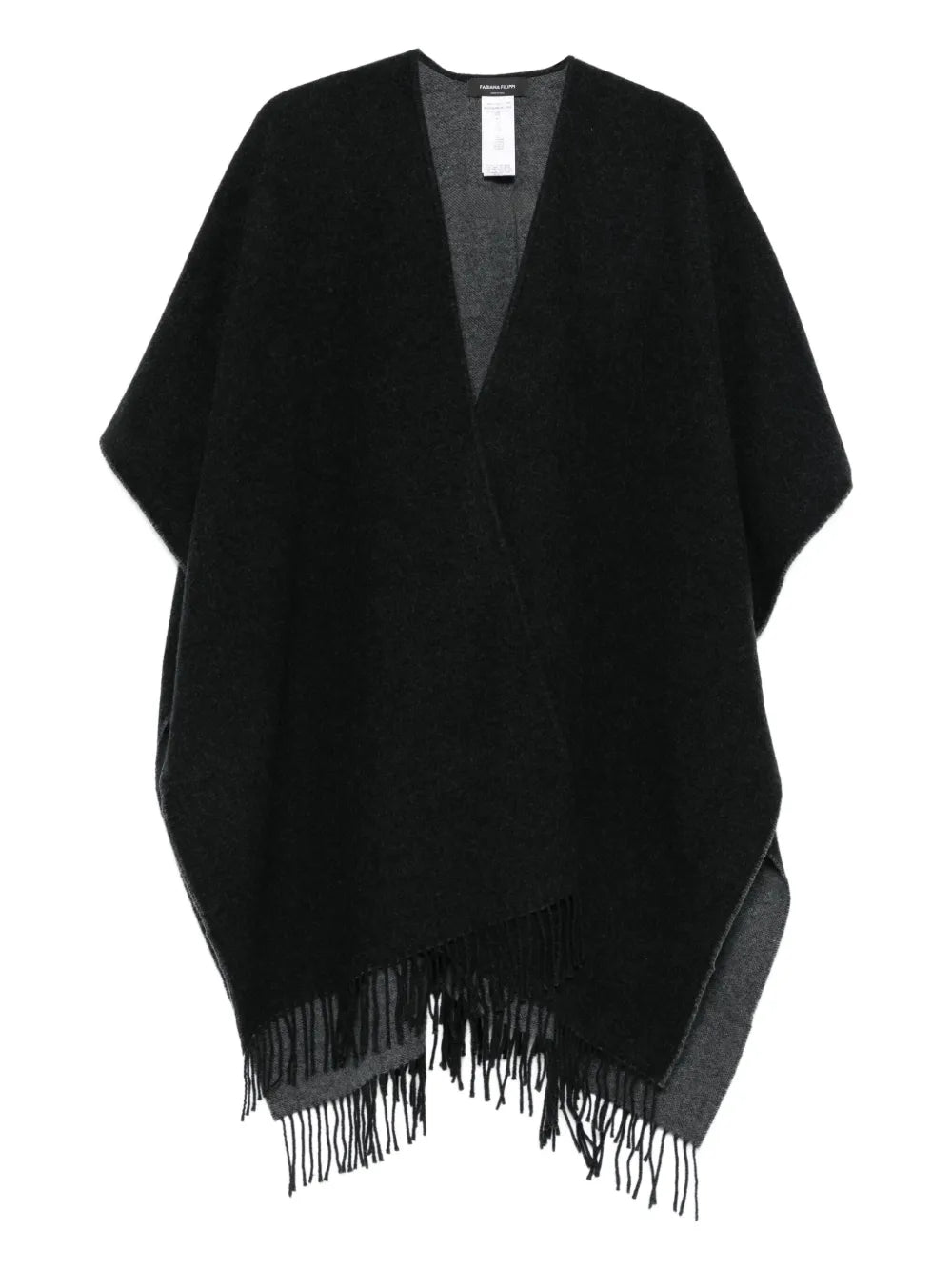 Fabiana Filippi Fringed Wool-Cashmere Shawl — Black