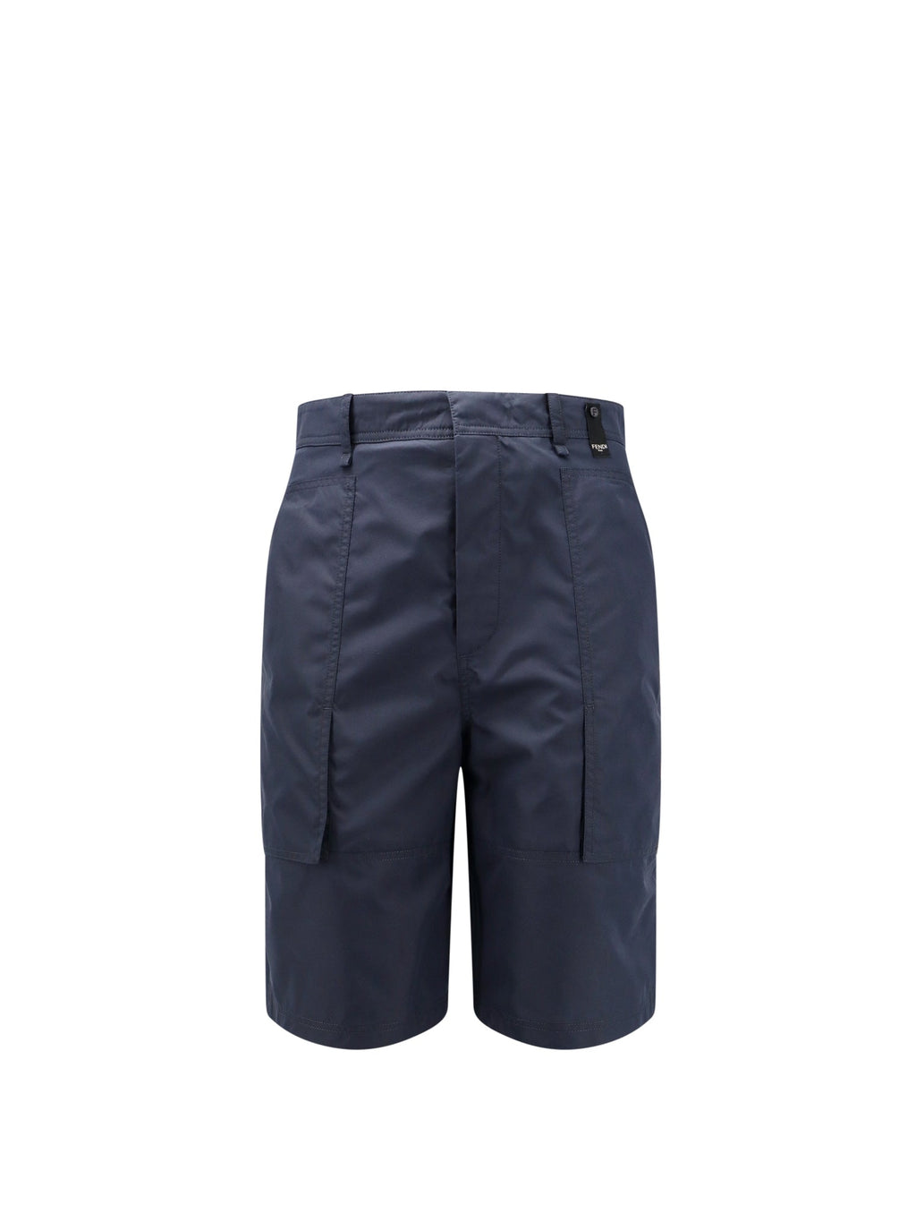 Fendi Shorts Blue Cotone Poliammide
