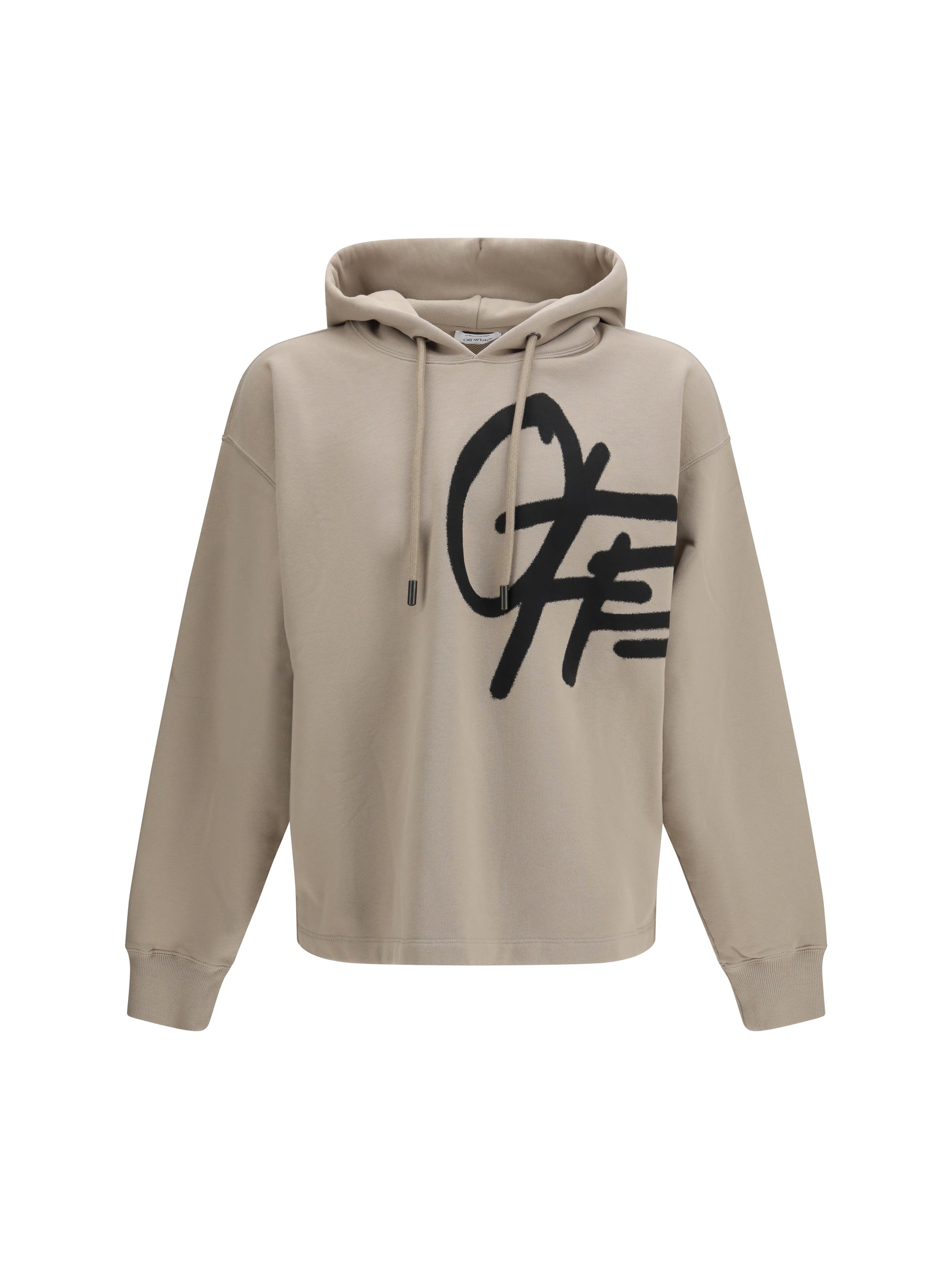 Off-White Spray Logo Skate Hoodie — Beige