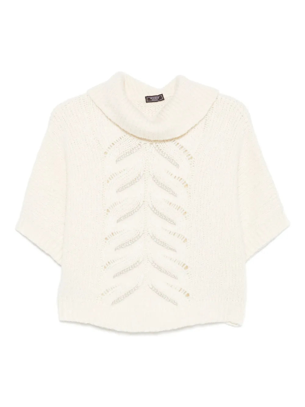 Peserico Ribbed Turtleneck Sweater — Cream