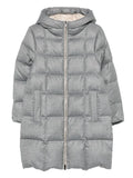 Peserico Quilted Hooded Down Coat — Grey