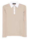 Fabiana Filippi Contrast Collar Polo Shirt — Beige