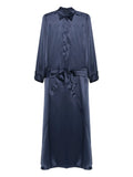 Kiton Panelled Silk Dress — Navy