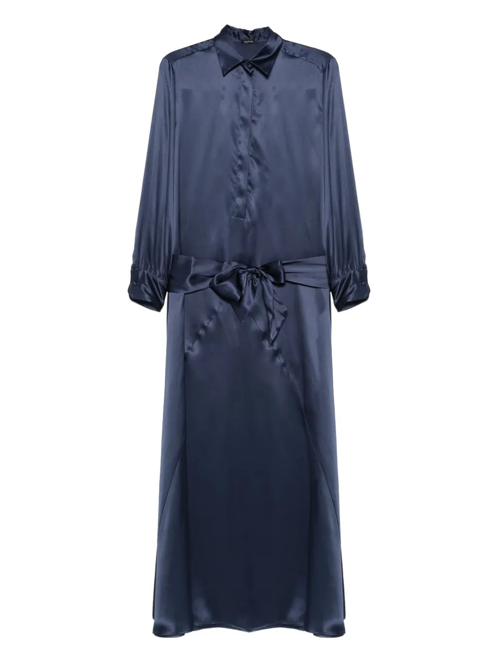 Kiton Panelled Silk Dress — Navy